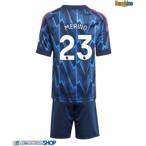 Maglie da calcio Arsenal Mikel Merino #23 Seconda Maglia Bambino 2025-26 Manica Corta + Pantaloni corti)